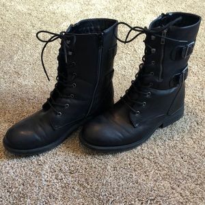 Torrid black lace up & zip up boots